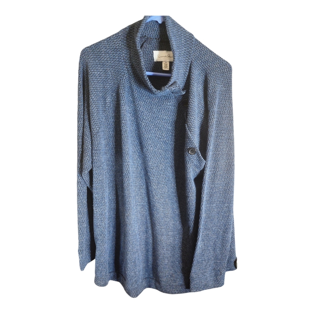 French Laundry  Blue Faux Button  Neck Blue Sweater size 2x